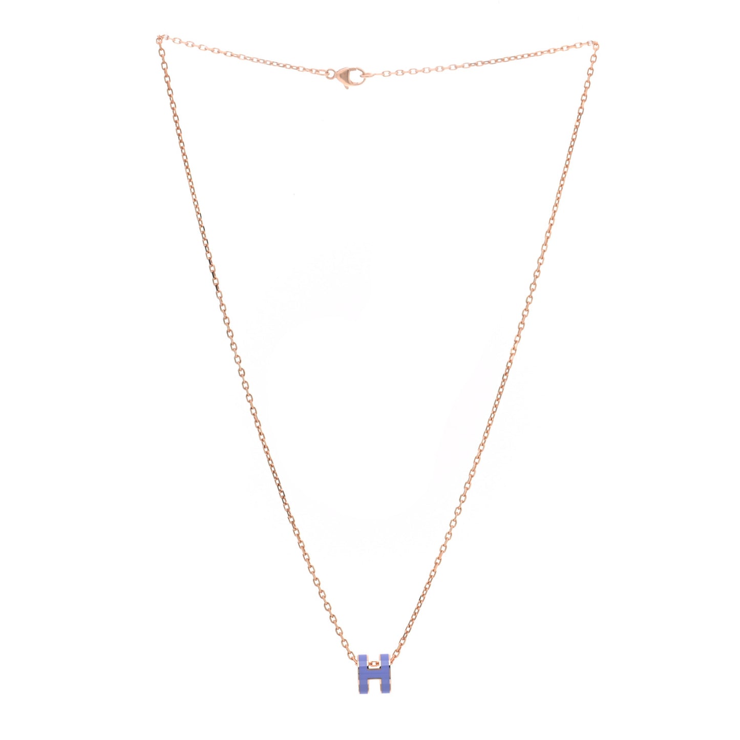 Rose Gold Mini Pop H Pendant Necklace Lilas