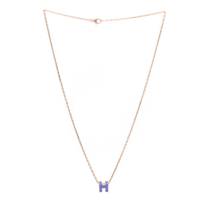 Hermes Rose Gold Mini Pop H Pendant Necklace Lilas 3 of 5