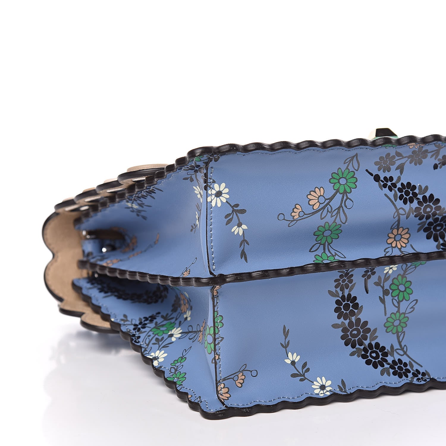 Fendi Vitello Liberty Japanese Blossom Scalloped Studded Grommet Kan I Shoulder Bag Nebula Multicolor 6 of 10