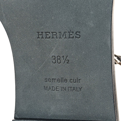 Hermes Calfskin Santorini Sandals 38.5 Black 8 of 10