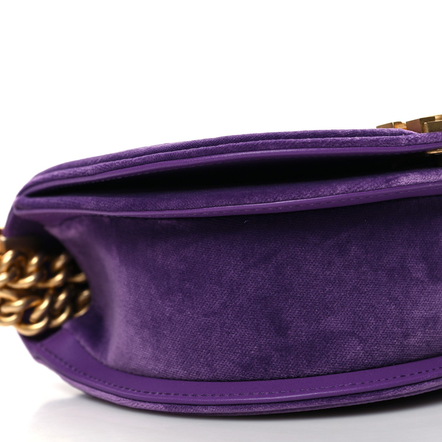 Chanel Velvet Quilted Small Boy Messenger Bag Purple 9 of 11