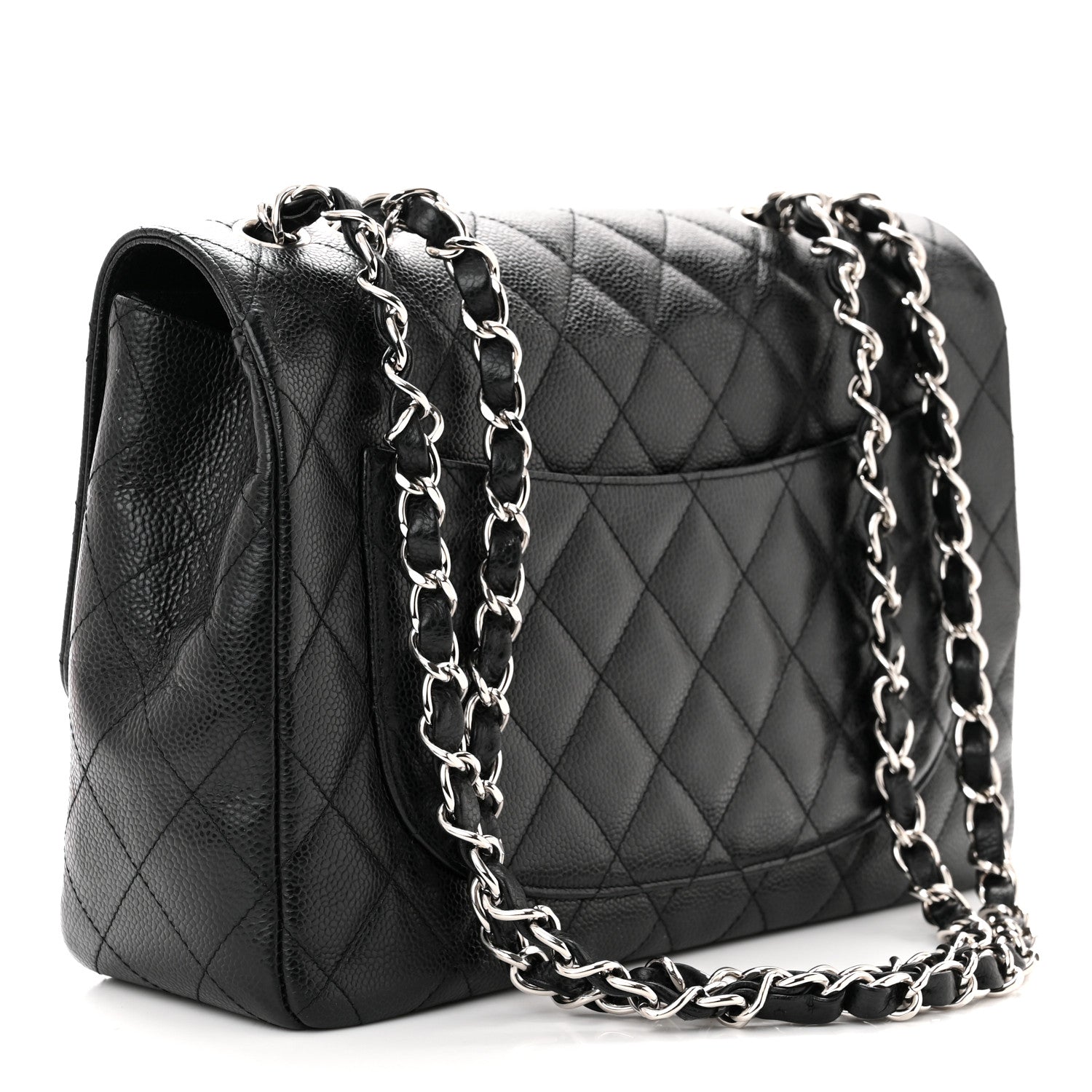 Chanel Caviar Quilted Jumbo Single Flap Black 3 of 10
