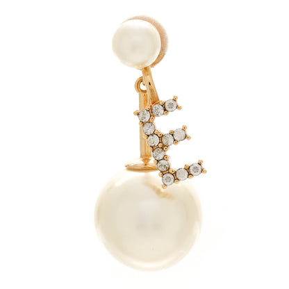 Christian Dior Crystal Pearl My ABCDior E Tribale Earring Gold 1 of 5