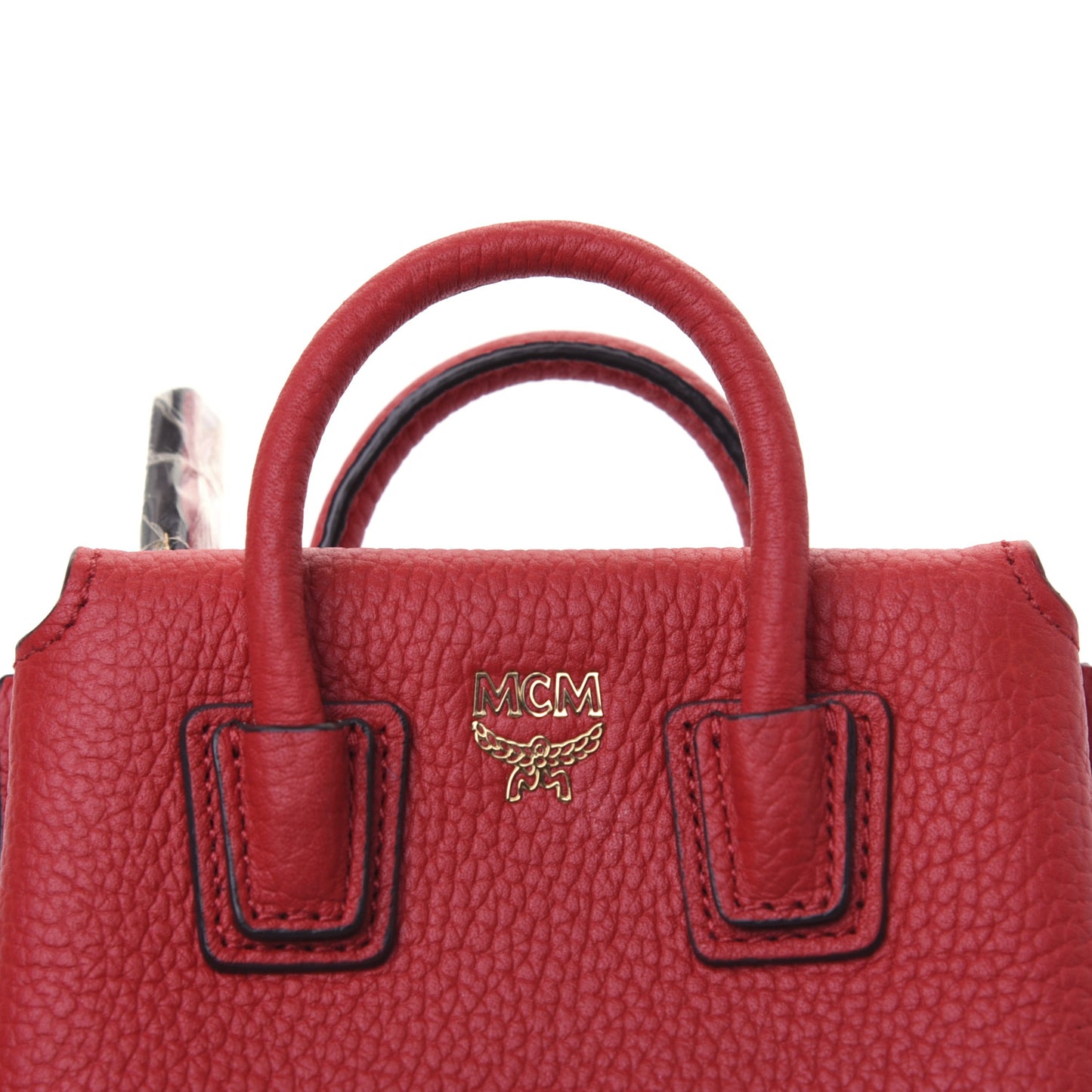 Grained Calfskin Mini Milla Handbag Card Case Ruby Red