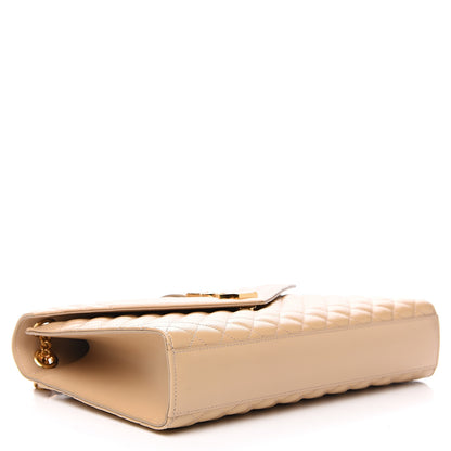 Saint Laurent Grain De Poudre Mixed Matelasse Large Triquilt Monogram Satchel Nude Powder 3 of 10