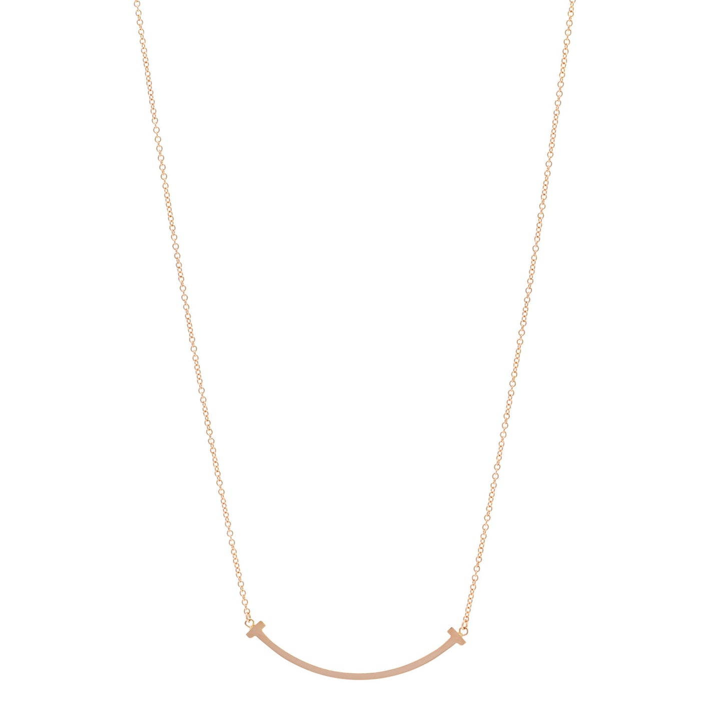 18K Rose Gold Small T Smile Pendant Necklace
