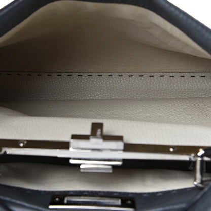 Fendi Cuoio Romano Selleria Bi-Color Medium Peekaboo Iconic Satchel Asfalto Latte 5 of 14