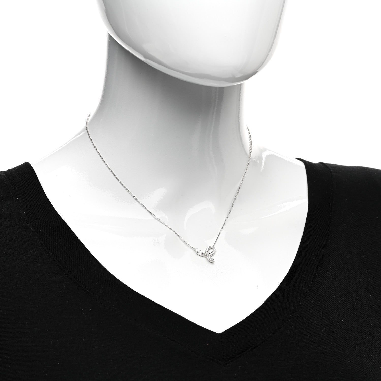 Tiffany Platinum Diamond Victoria Bow Necklace 2 of 5