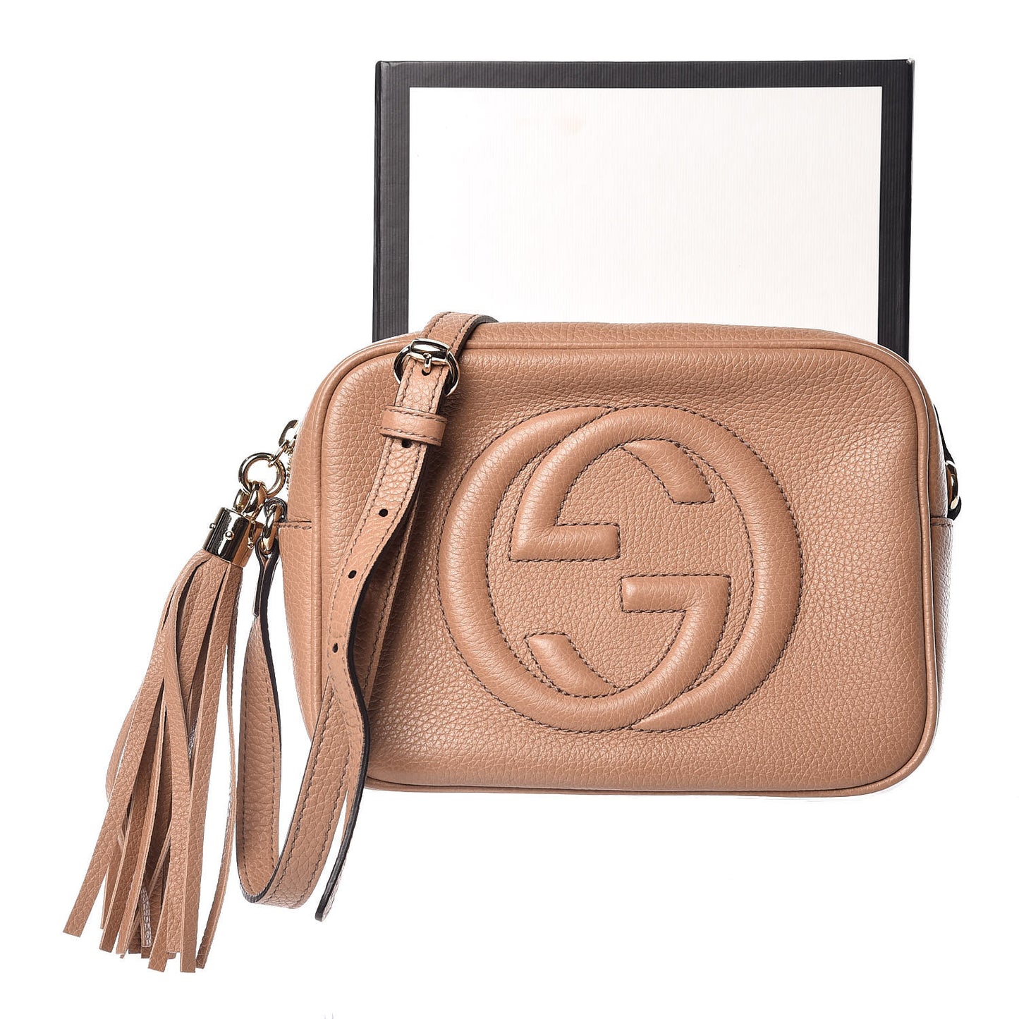 Pebbled Calfskin Small Soho Disco Bag Camelia