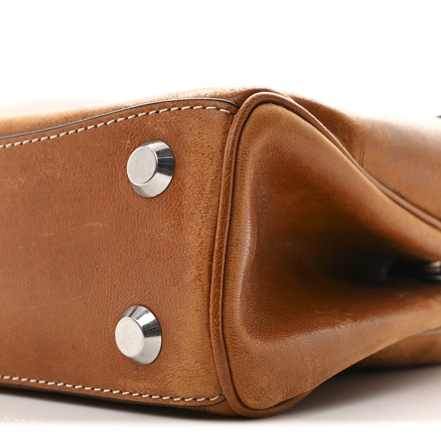 Vegetable Tanned Lambskin Mini Rodeo Top Handle Handbag Tan Cowboy