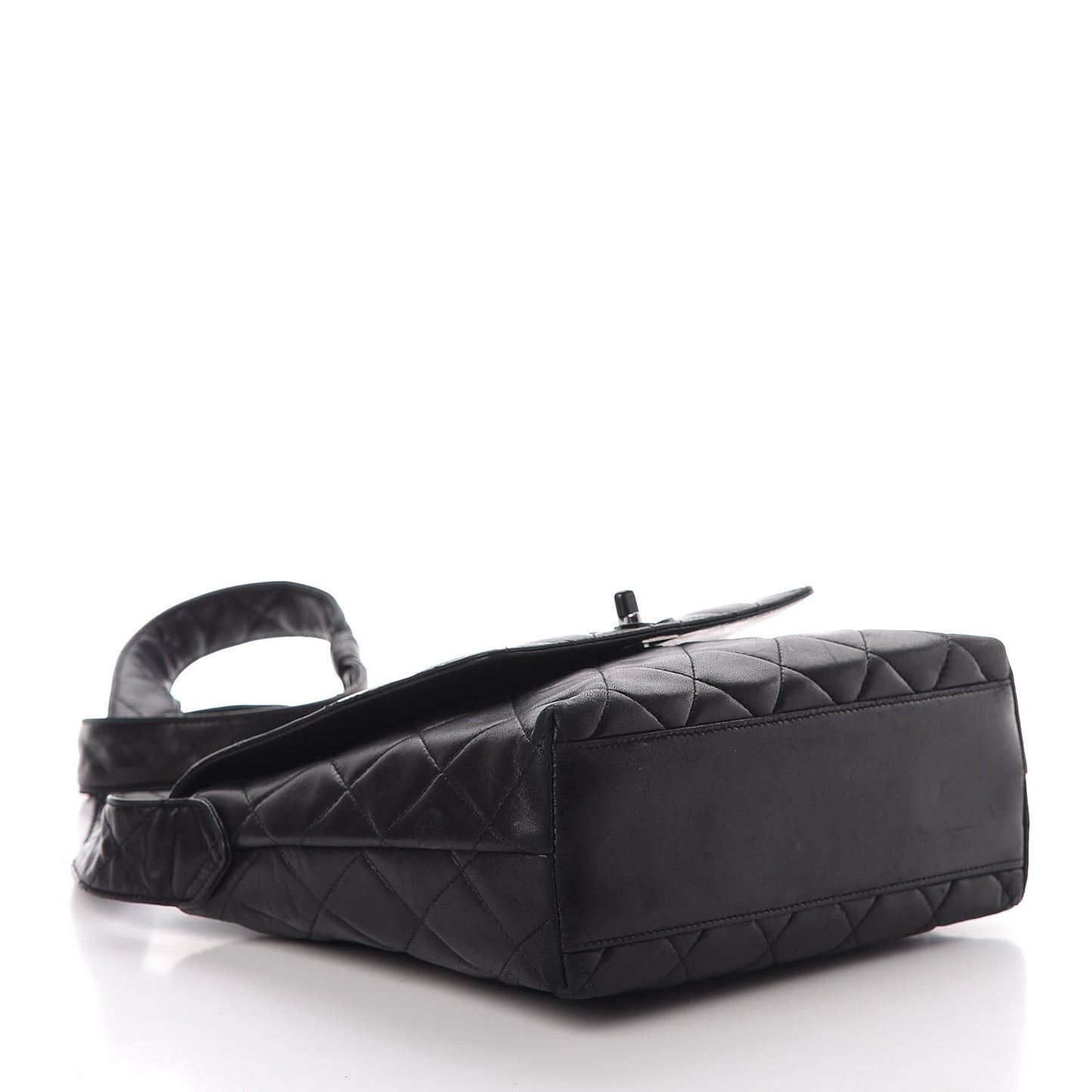 Lambskin Quilted Shoulder Flap Bag So Black