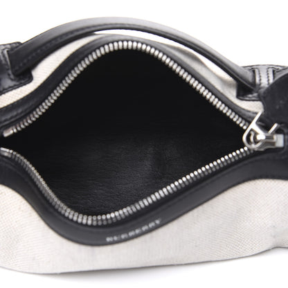 Burberry Calfskin Linen The Barrel Bag Black 4 of 11