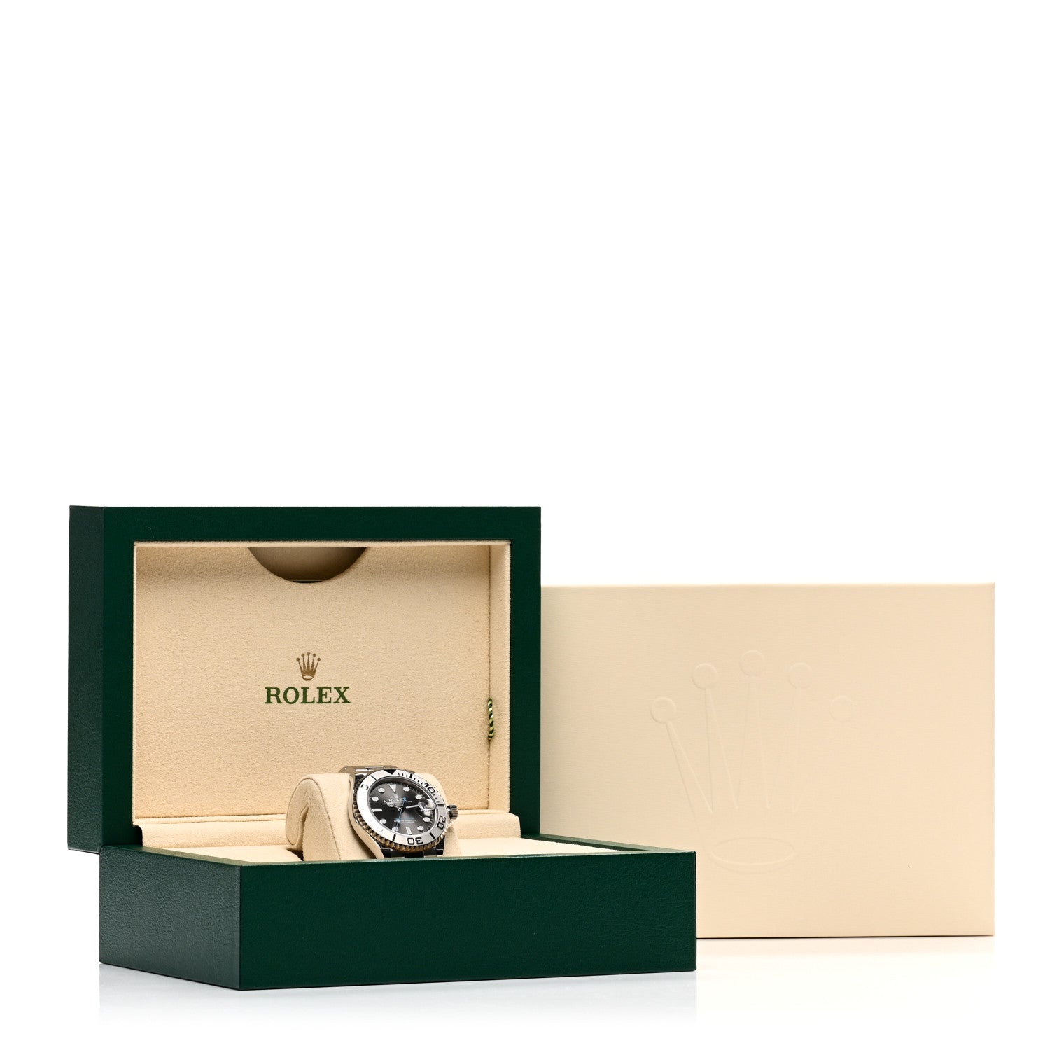 Rolex Stainless Steel Platinum 37mm Oyster Perpetual Date Yacht-Master Watch Slate 268622 5 of 5