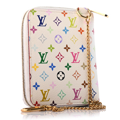 Louis Vuitton Monogram Multicolor Zippy Coin Purse Compact Wallet White 2 of 4