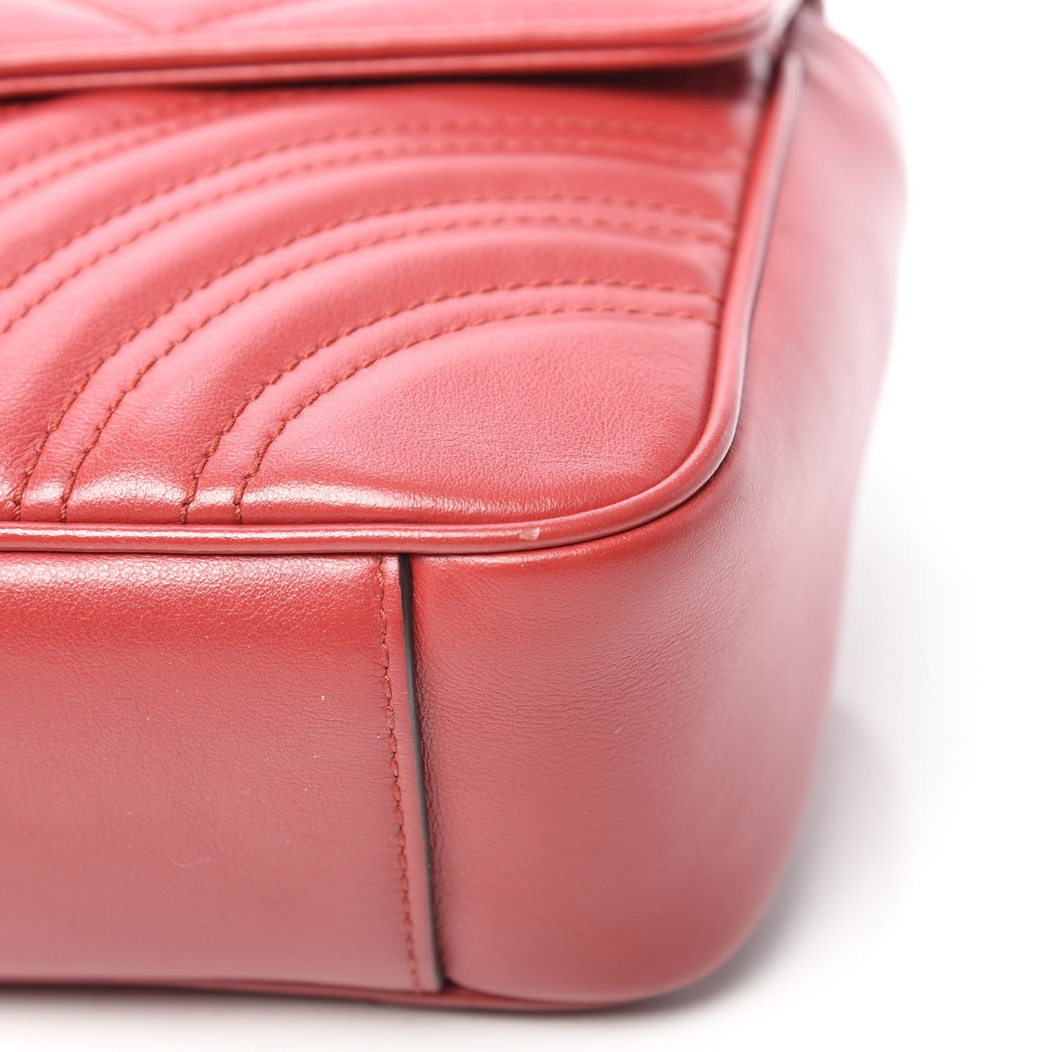 Gucci Calfskin Matelasse Small GG Marmont Shoulder Bag Hibiscus Red 11 of 12