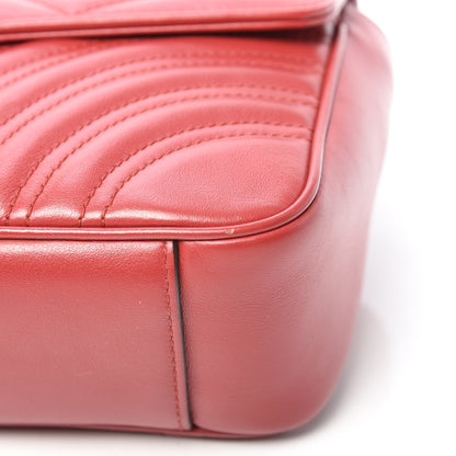 Gucci Calfskin Matelasse Small GG Marmont Shoulder Bag Hibiscus Red 11 of 12