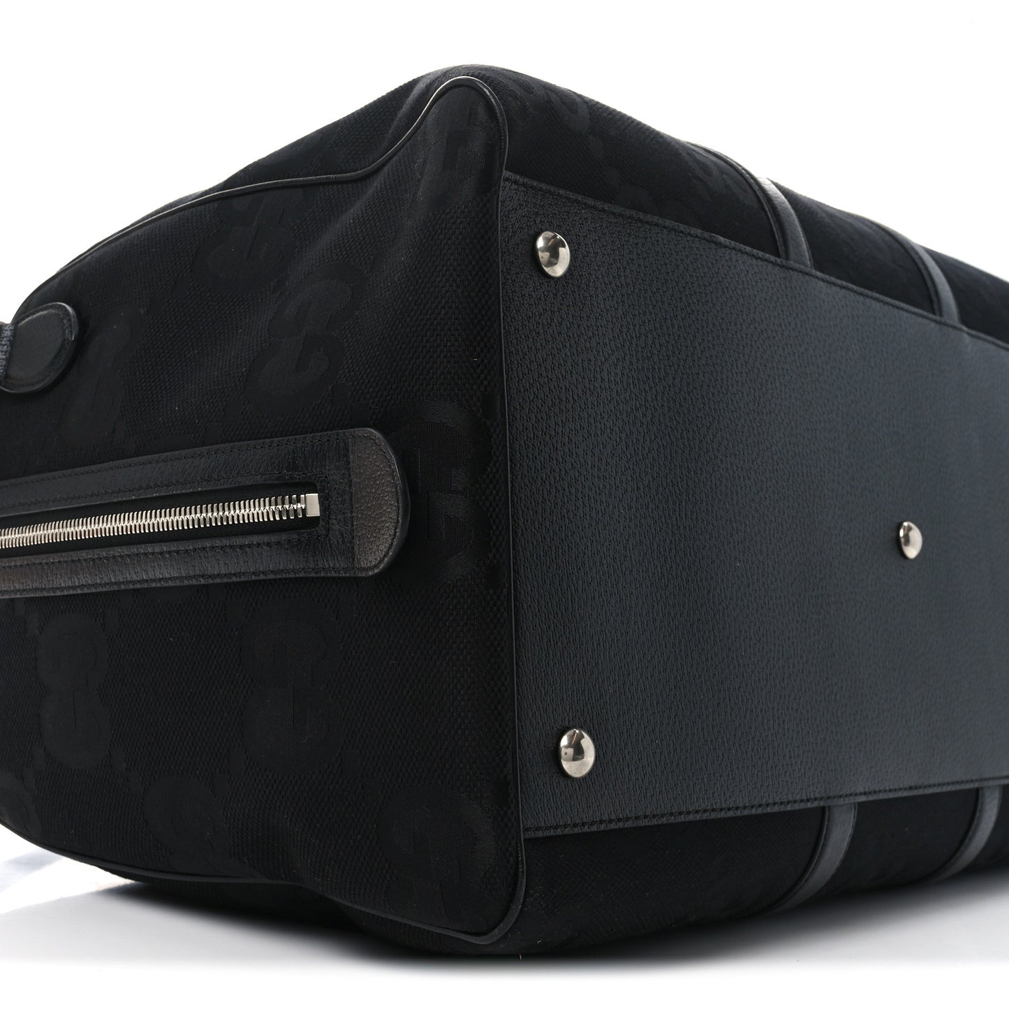 Monogram Jumbo GG Textured Dollar Calfskin Large Duffle Bag Black