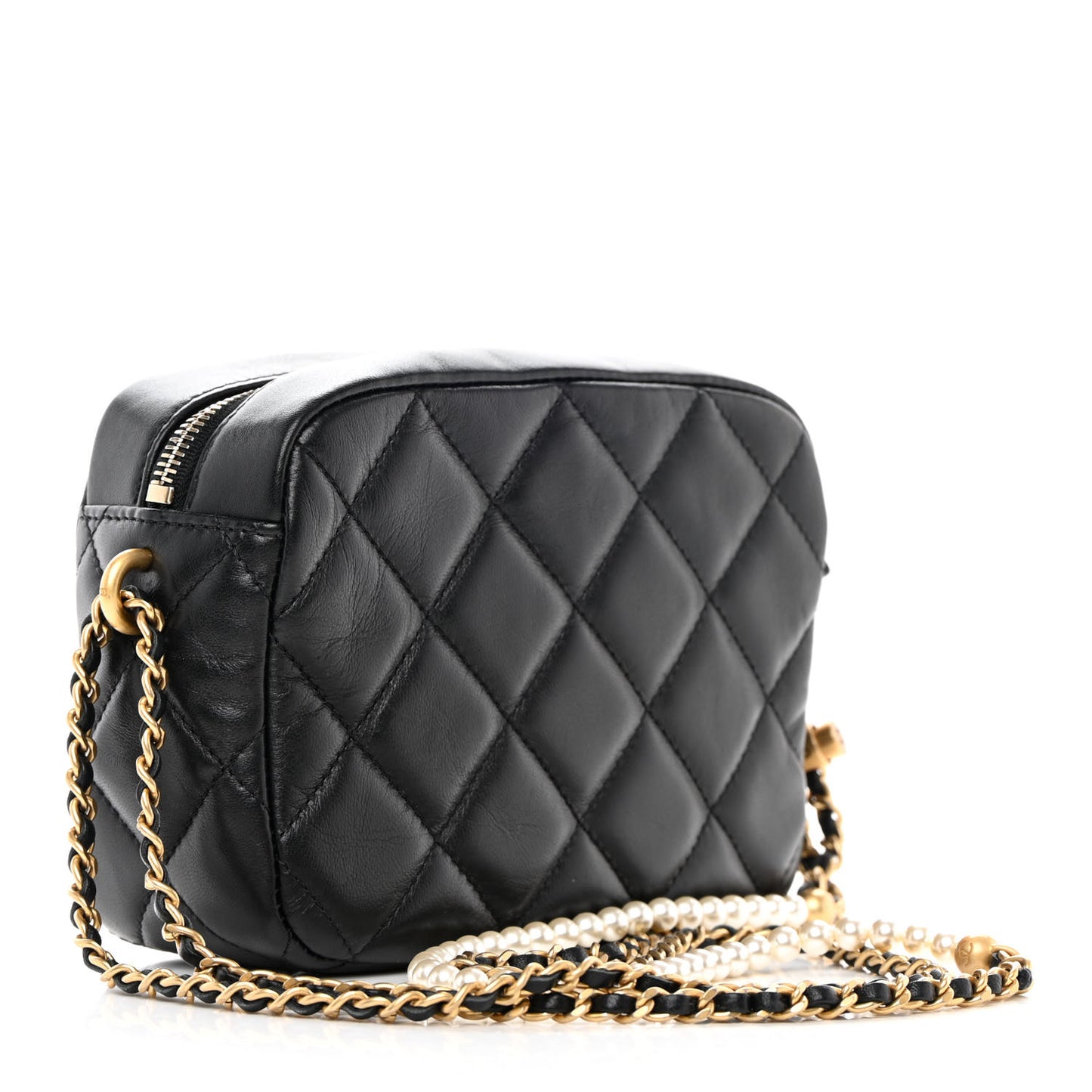Lambskin Quilted Mini My Perfect Camera Case Black