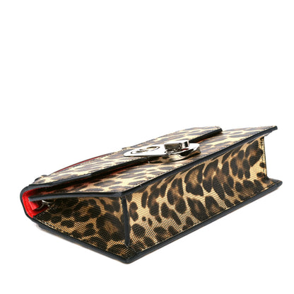 Christian Louboutin Metallic Calfskin Coins Leopard Print Small Elisa Baguette Gold Silver 5 of 7
