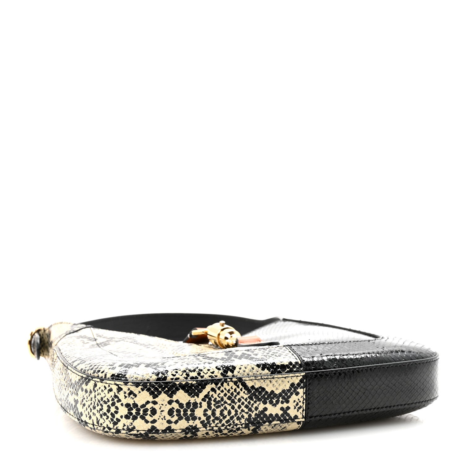 Gucci Snakeskin Small Jackie 1961 Hobo Black Beige 4 of 9