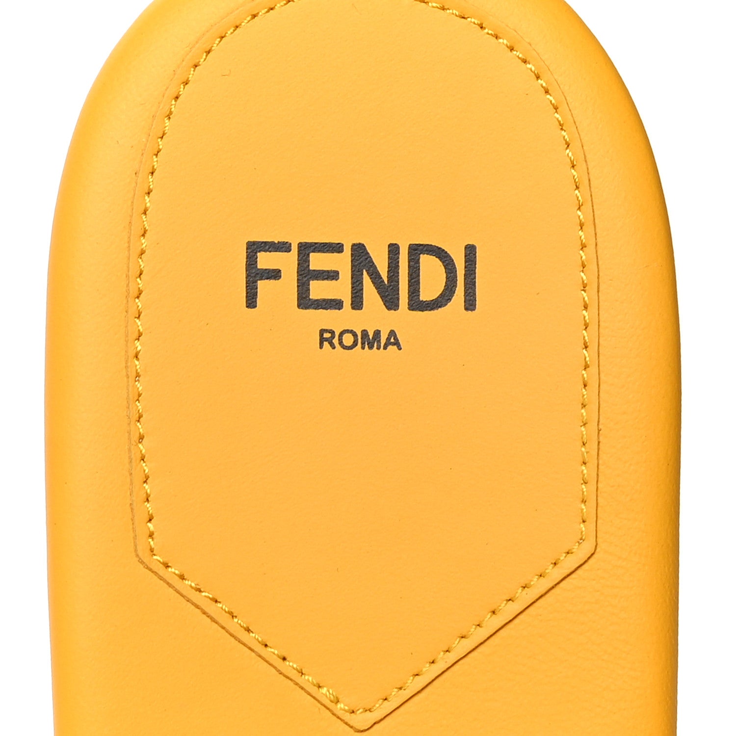 Fendi Vitello Cuoio Baguette Flat Slide Sandals 39 Mimosa 6 of 7