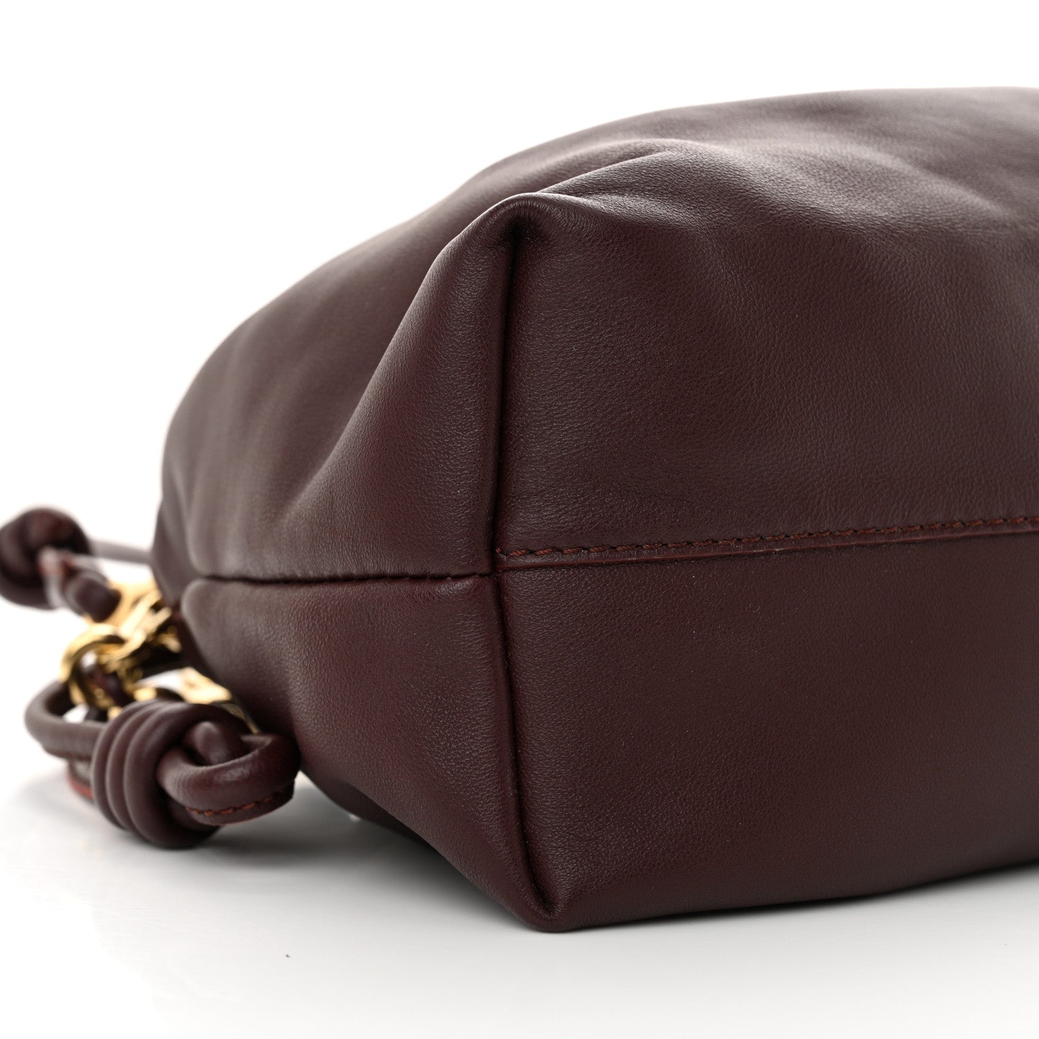 Loewe Mellow Nappa Medium Donut Chain Flamenco Knot Clutch Dark Burgundy 9 of 10