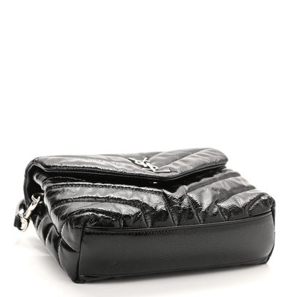 Saint Laurent Patent Y Quilted Monogram Toy Loulou Crossbody Bag Black 4 of 8