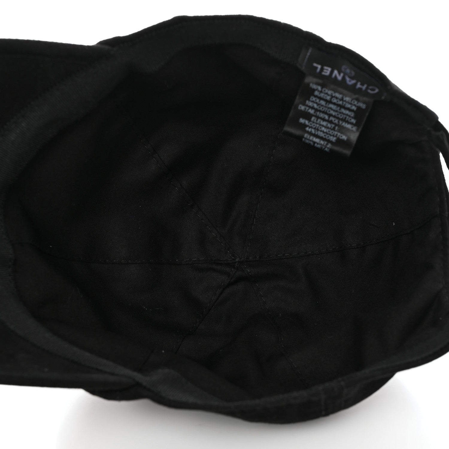 Chanel Suede Goatskin CC Cap Hat Black 7 of 9