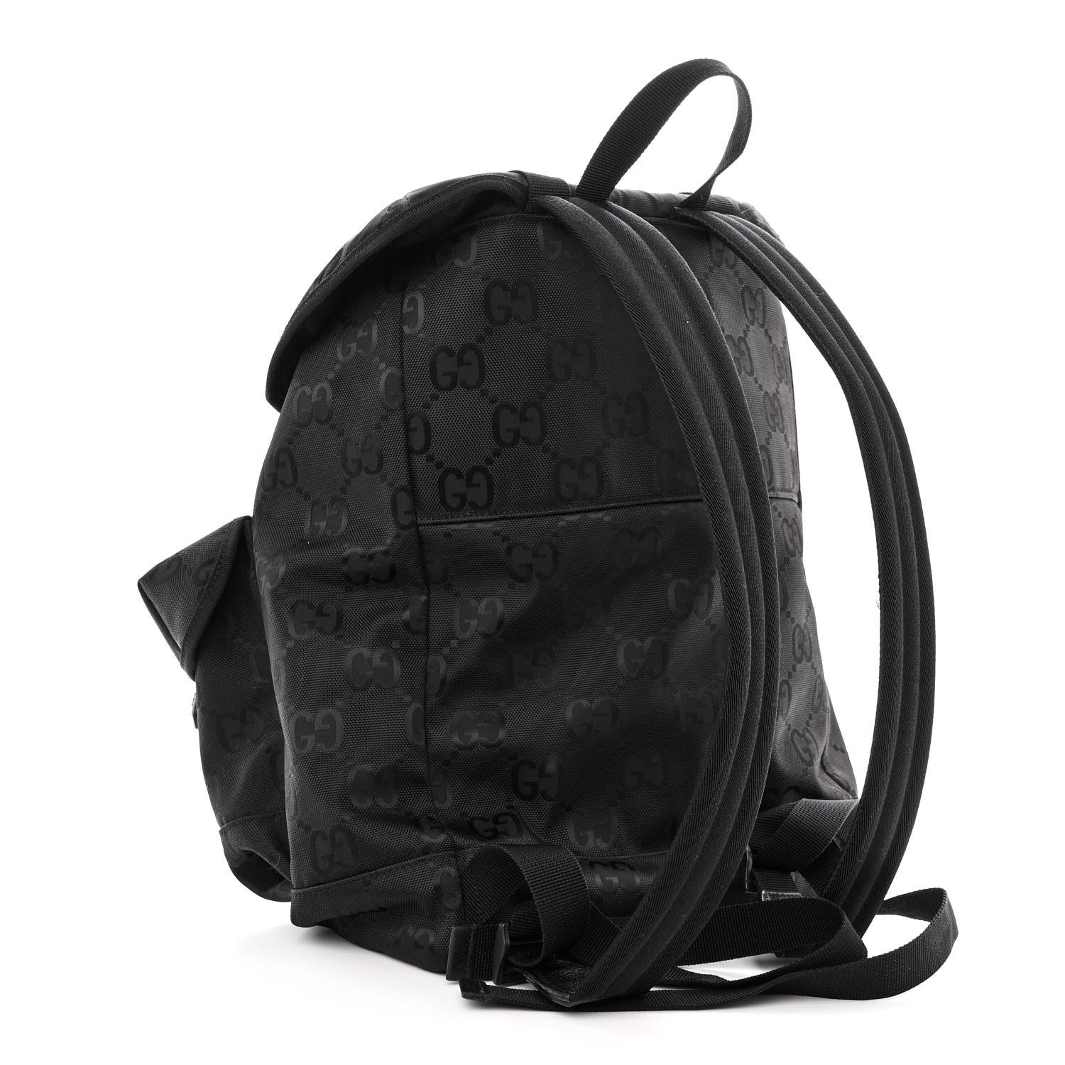 Gucci Econyl Nylon Monogram Off The Grid Utility Pocket Backpack Black 3 of 12