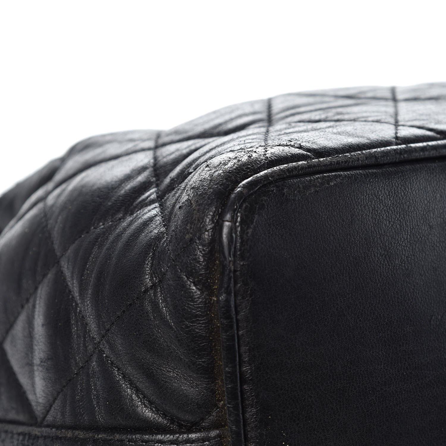 Chanel Lambskin Quilted Drawstring Bag Black 35 of 39