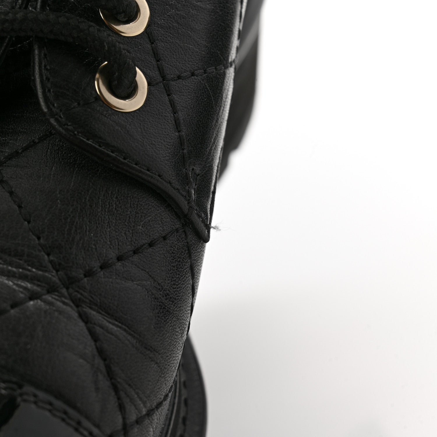 Chanel Calfskin Patent Stitched Cap Toe Lace Up Oxfords 37 Black 11 of 11