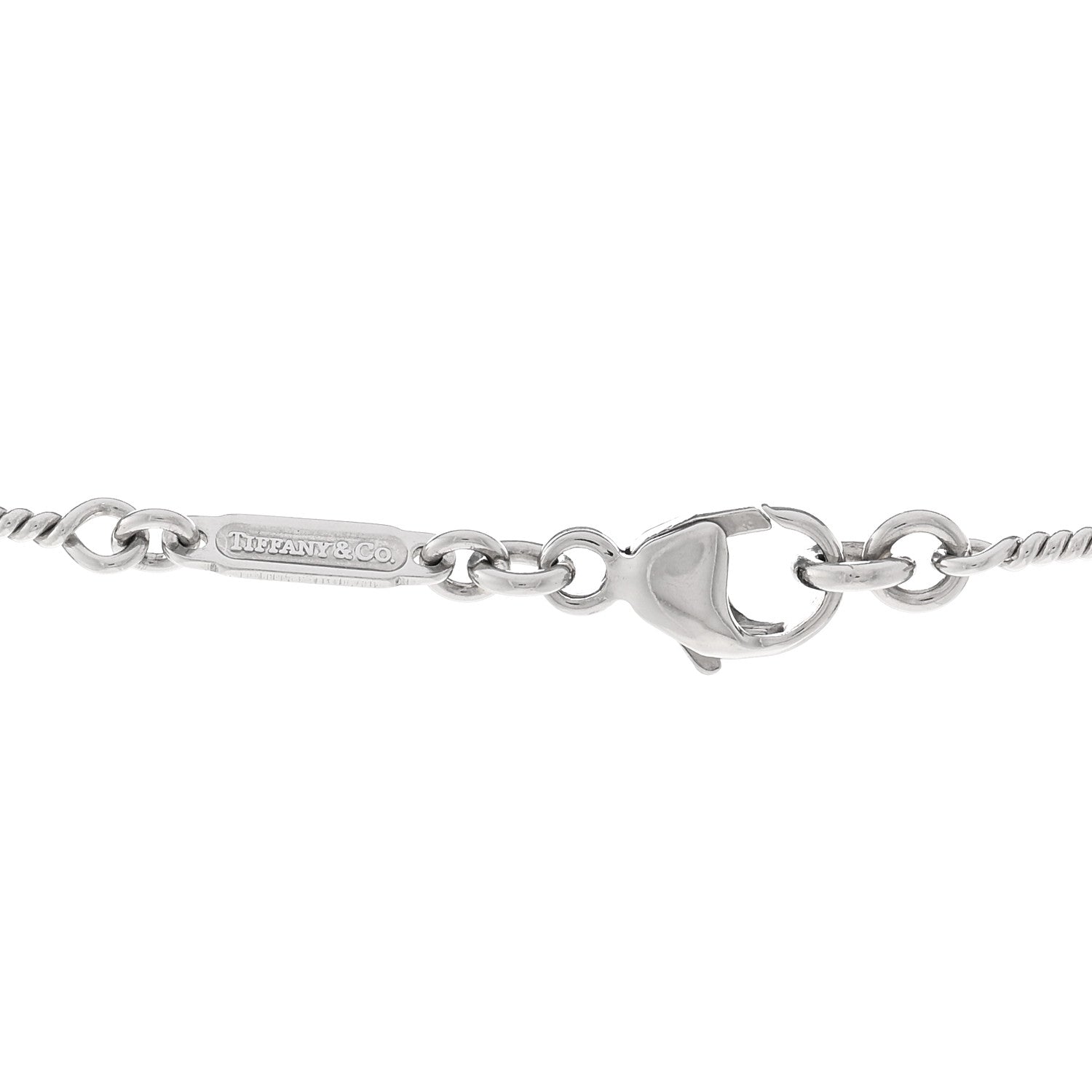 Tiffany Platinum Diamond Dog Bone Chain Necklace 4 of 4