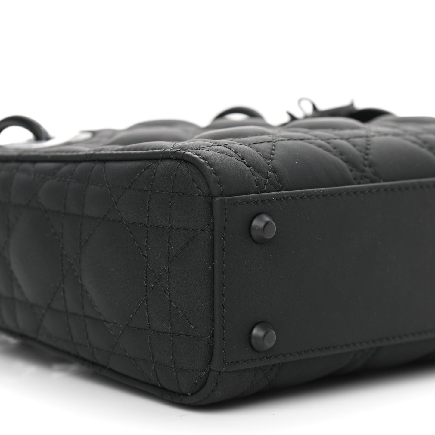 Ultra Matte Calfskin Cannage Mini Lady Dior Black