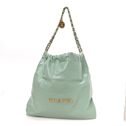 Chanel Shiny Calfskin Quilted Chanel 22 Light Green 1 of 11