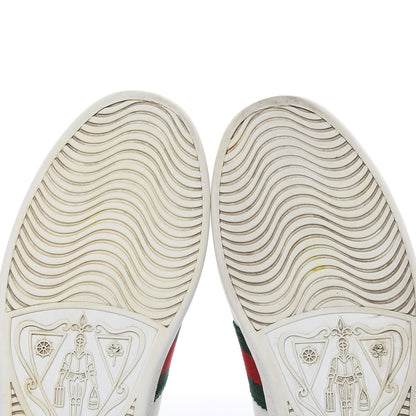 Gucci Calfskin Web Bee Embroidered Womens Ace Sneakers 38 White Green 17 of 17