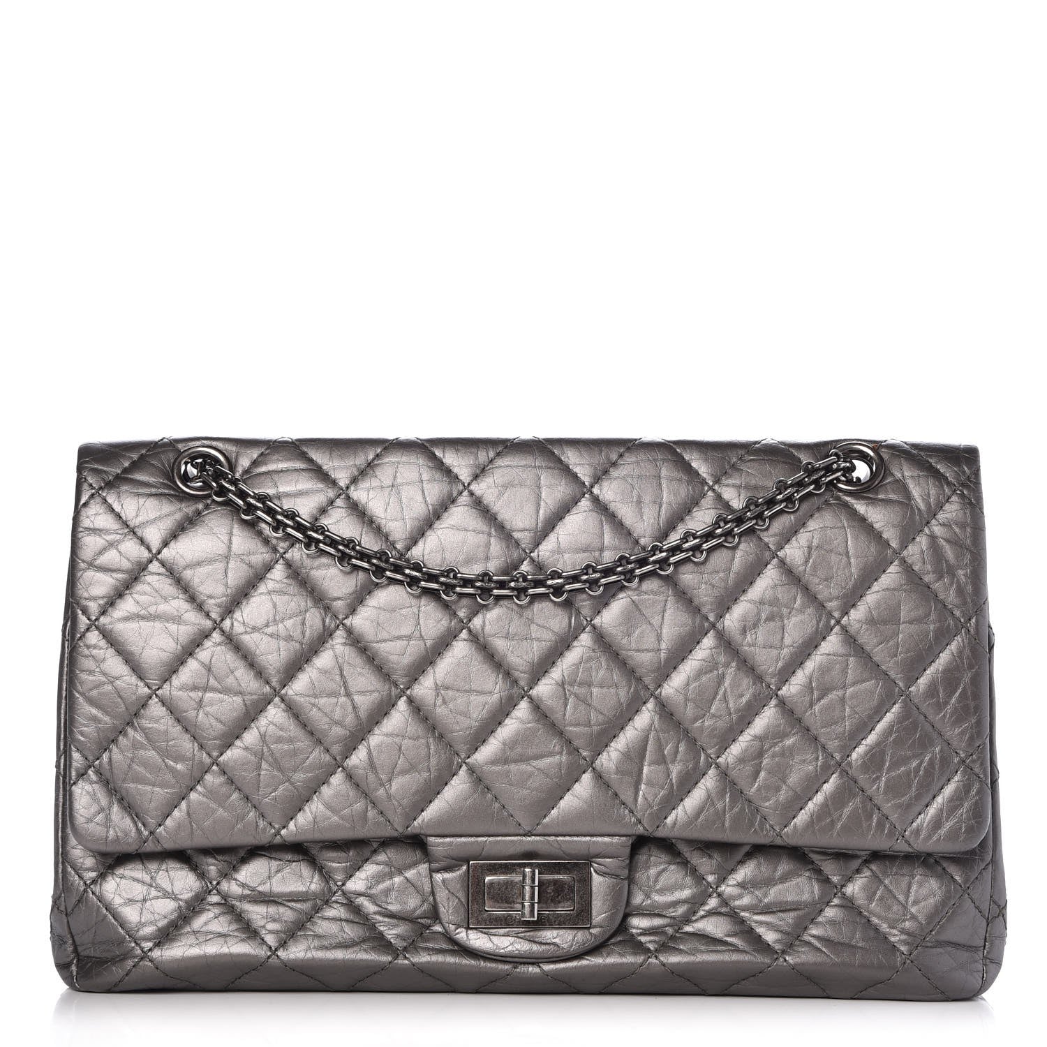 Chanel Metallic Aged Calfskin Quilted 2.55 Reissue 227 Flap Silver 1 of 10