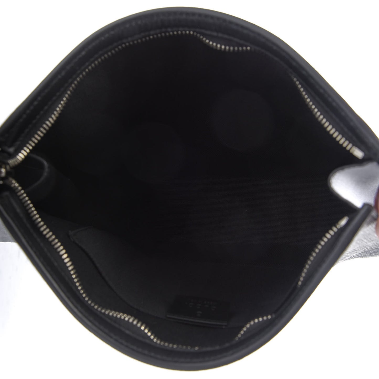 GG Supreme Monogram Selleria Calfskin Web New Web Cosmetic Case Black