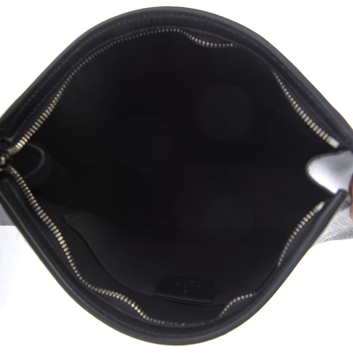 Gucci GG Supreme Monogram Selleria Calfskin Web New Web Cosmetic Case Black 5 of 9