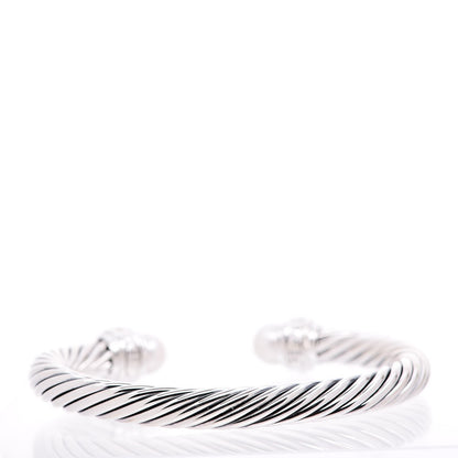 David Yurman Sterling Silver Diamond Pearl 7mm Cable Classics Bracelet 3 of 6