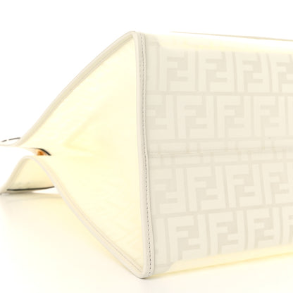 Fendi TPU FF Vitello Century Plexiglass Large Runaway Shopper Tote White 9 of 10