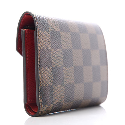 Louis Vuitton Damier Ebene Victorine Wallet Red 3 of 7