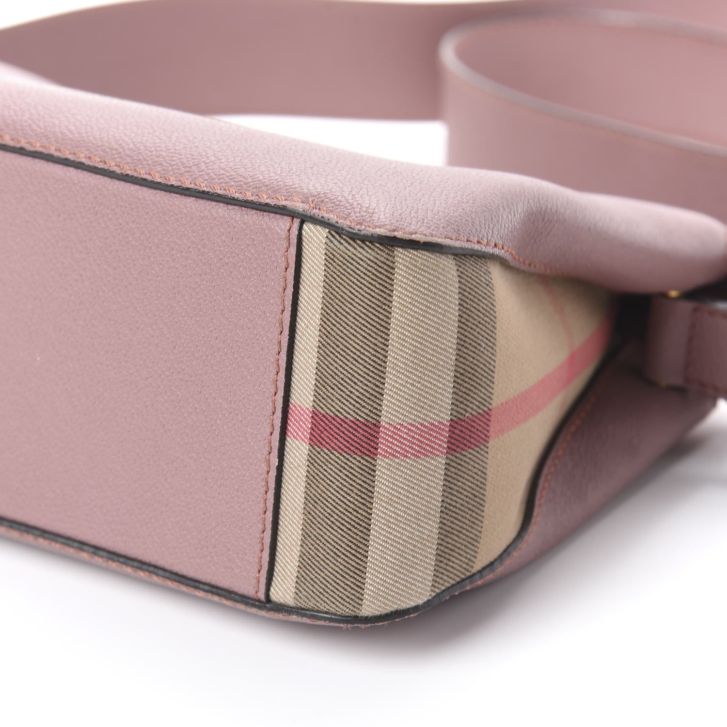 Burberry Soft Grain Calfskin House Check Small Helmsley Crossbody Dusty Pink 8 of 8