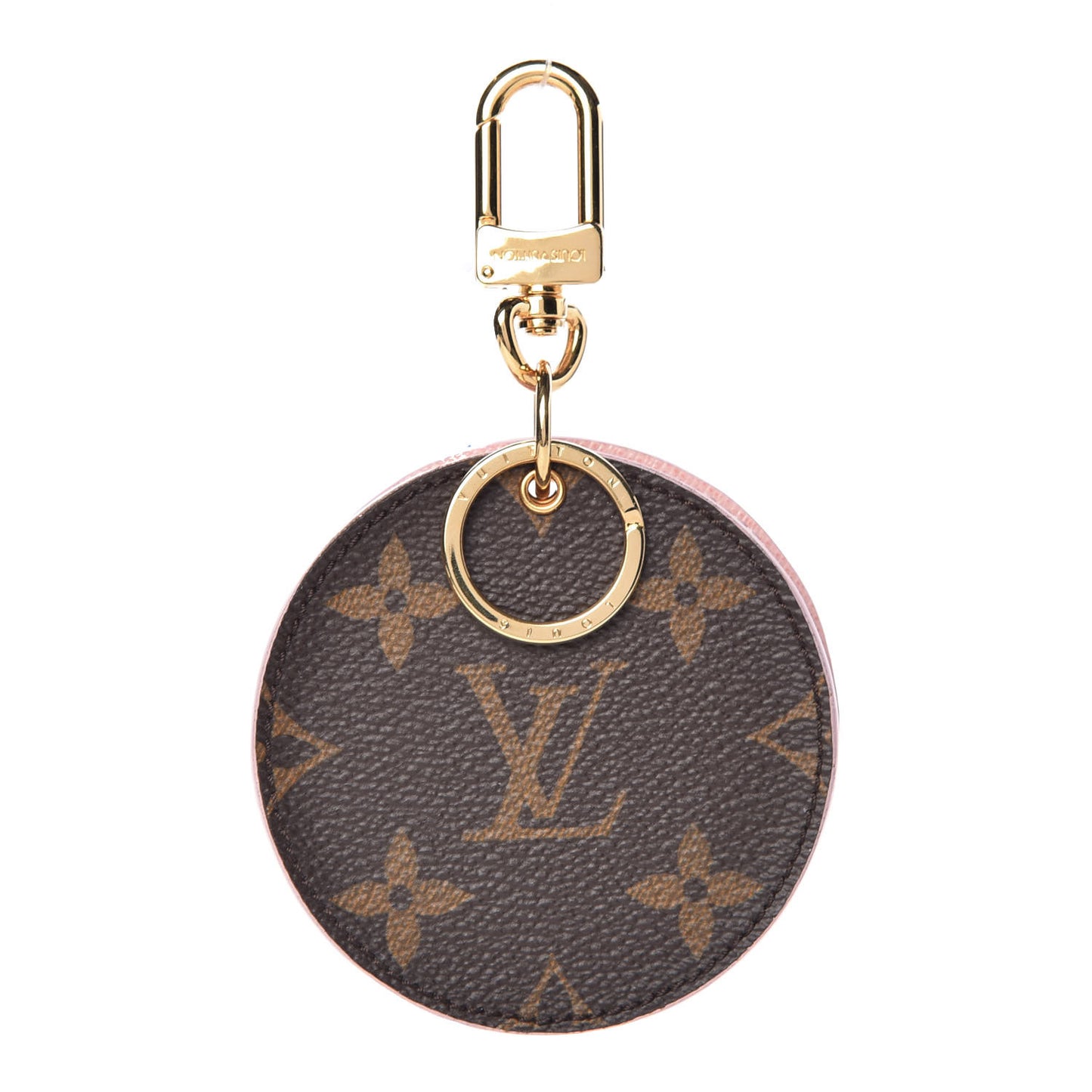 Monogram LV Mirror Bag Charm Key Holder Rose Ballerine