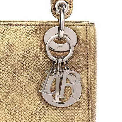 Christian Dior Metallic Lizard Mini Lady Dior Gold 8 of 11