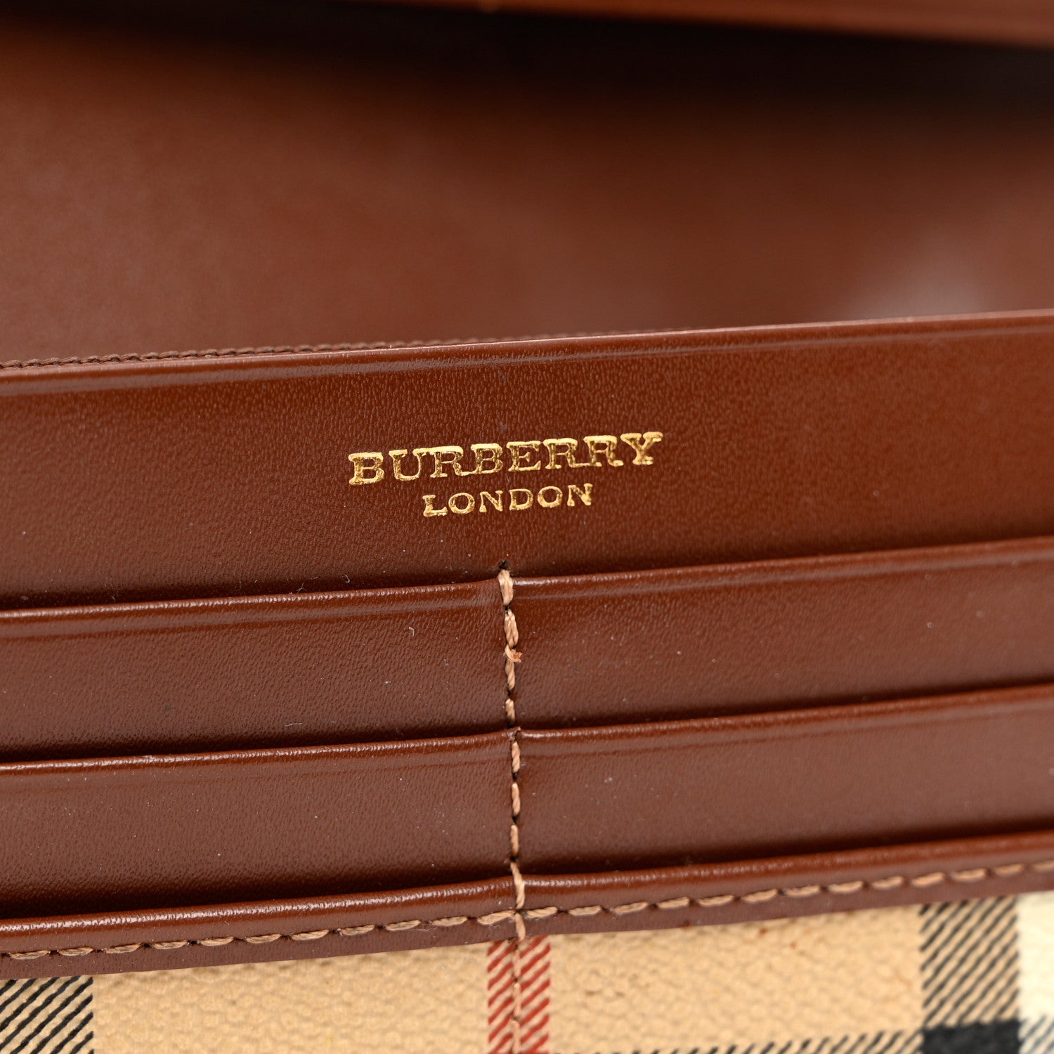 Burberry Haymarket Check Continental Wallet Brown 6 of 9