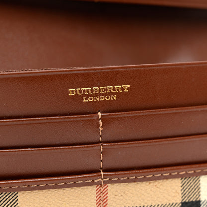 Burberry Haymarket Check Continental Wallet Brown 6 of 9