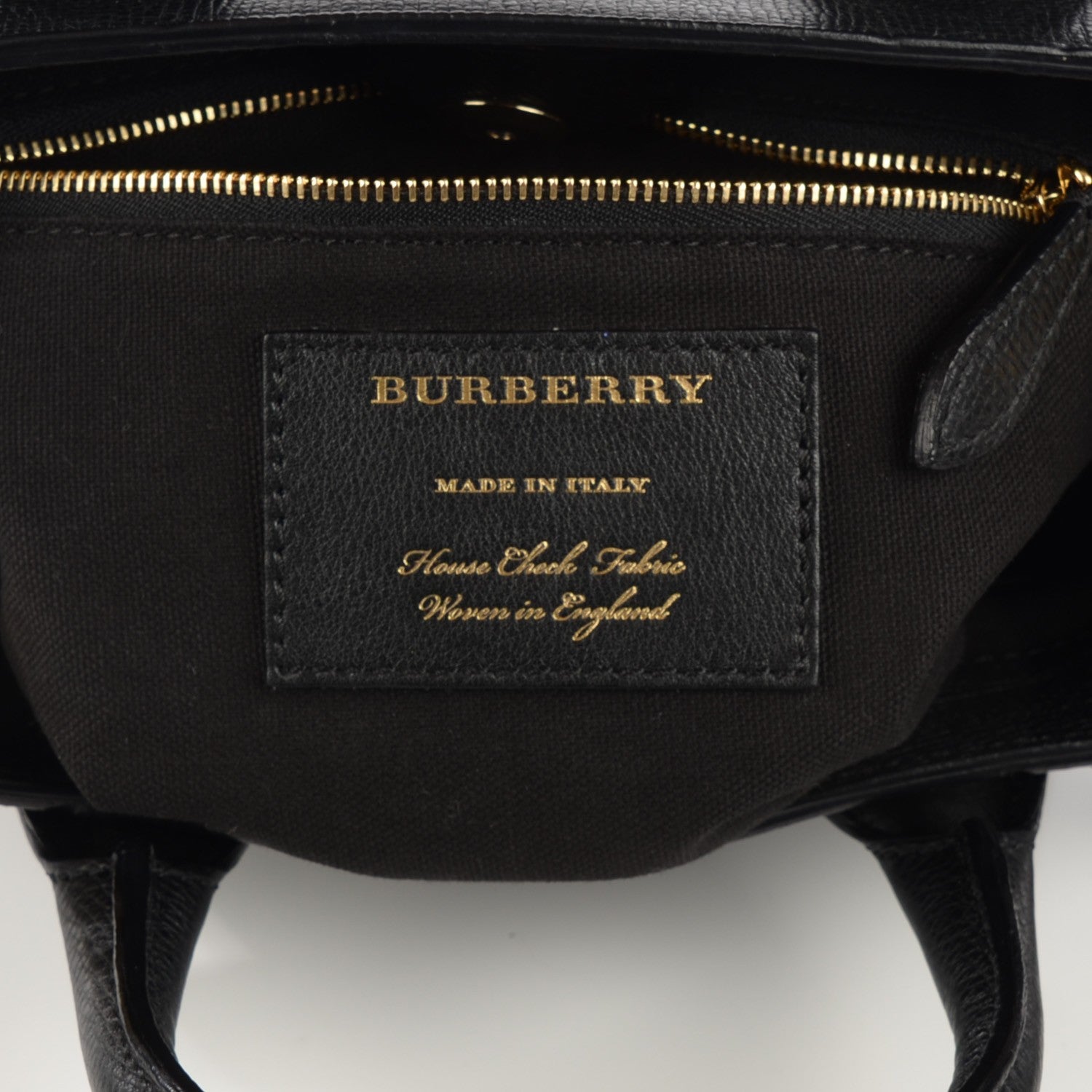 Burberry Grainy Calfskin House Check Small Banner Tote Black 6 of 7