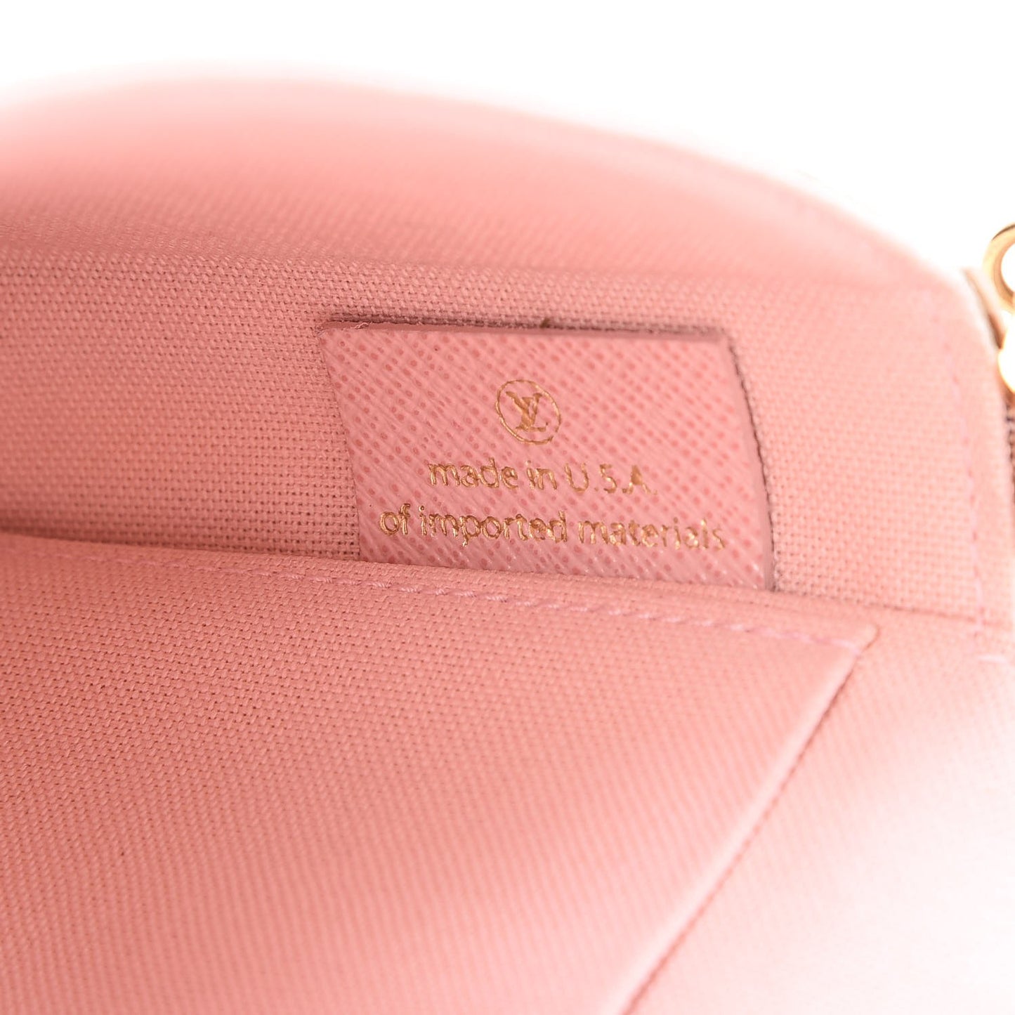 Damier Azur Pochette Felicie Chain Wallet Rose Ballerine