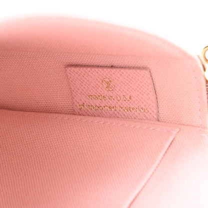 Louis Vuitton Damier Azur Pochette Felicie Chain Wallet Rose Ballerine 9 of 10