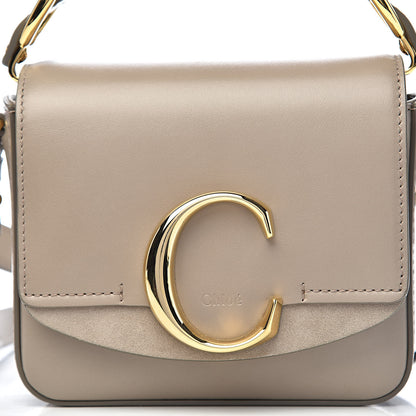 Chloe Shiny Calfskin Suede Mini C Double Carry Motty Grey 9 of 9